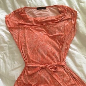 Orange and white belted top